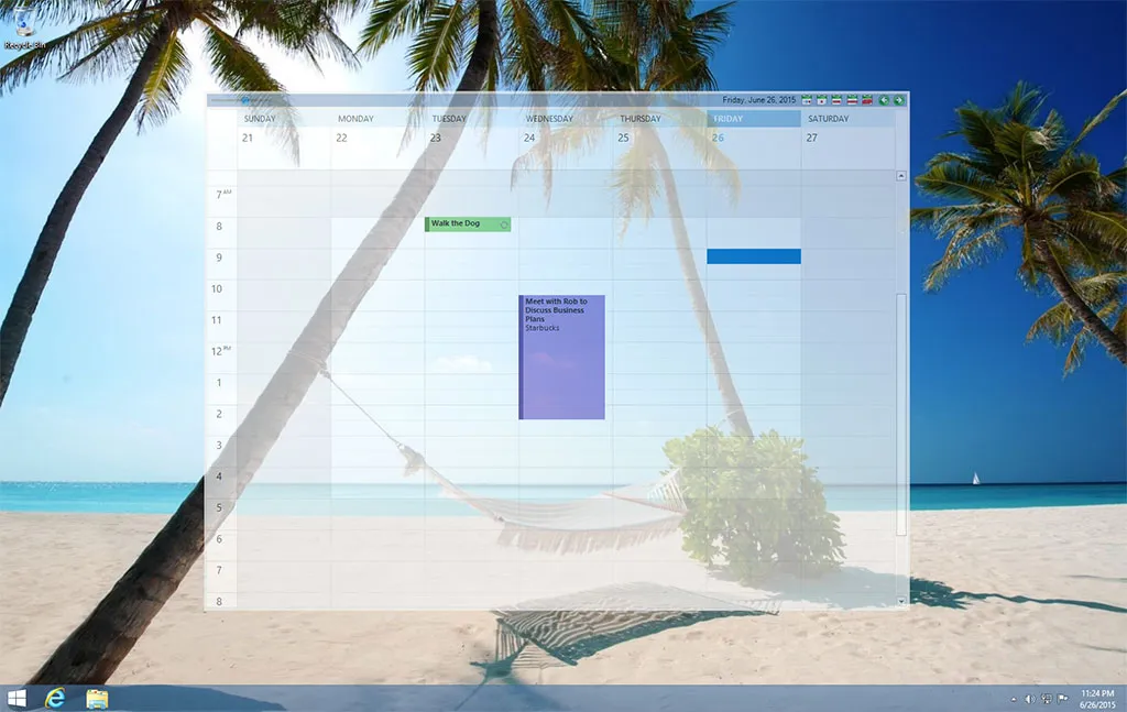 Outlook on the Desktop week view